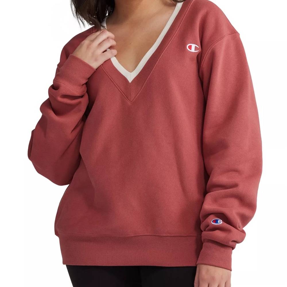Champion Ribbed V Neck Sweatshirt